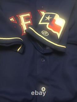 Texas Rangers Alex Rodriguez Authentic Rawlings Blue Jersey Size 52