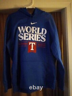 Texas Rangers Authentic Dugout Hoodie World Series New Size XL
