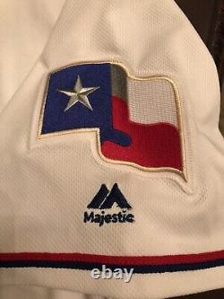 Texas Rangers Authentic On-Field Majestic Flex Base Home Jersey Size 52/2XL 7300