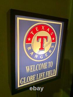 Texas Rangers Baseball Stadium Bar Man Cave Lighted Advertising Sign