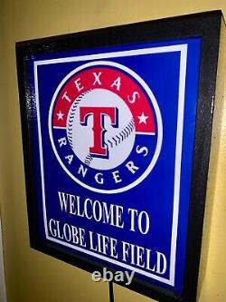 Texas Rangers Baseball Stadium Bar Man Cave Lighted Advertising Sign