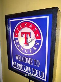 Texas Rangers Baseball Stadium Bar Man Cave Lighted Advertising Sign