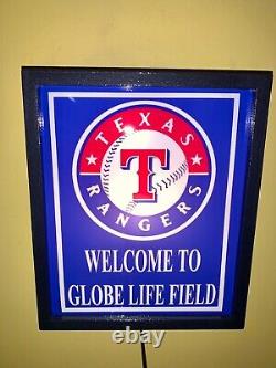 Texas Rangers Baseball Stadium Bar Man Cave Lighted Advertising Sign