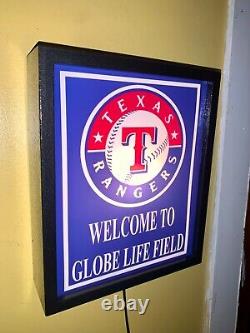 Texas Rangers Baseball Stadium Bar Man Cave Lighted Advertising Sign