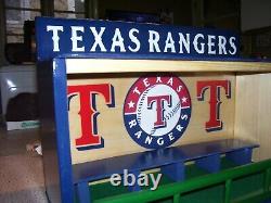 Texas Rangers Bobble Head Display Case Handcrafted overall Blue with felt floor