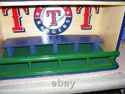 Texas Rangers Bobble Head Display Case Handcrafted overall Blue with felt floor