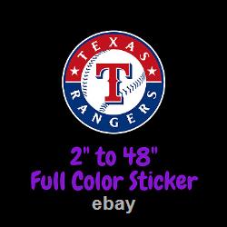 Texas Rangers Full Color Vinyl Decal Hydroflask decal Cornhole decal 3