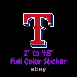 Texas Rangers Full Color Vinyl Decal Hydroflask decal Cornhole decal 4