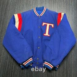Texas Rangers Jacket Men 2XL Blue Wool MLB Baseball Vintage 80s Adult Retro USA