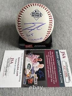 Texas Rangers- Josh Smith Autograph 2023 World Series Logo Baseball Jsa As71990