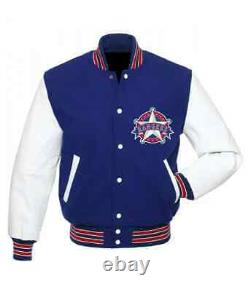 Texas Rangers Letterman Varsity Jacket Blue and White