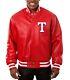 Texas Rangers Letterman Varsity Jacket Red Genuine Sheep Leather Baseball-mlb