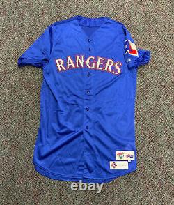 Texas Rangers MLB Baseball Authentic Diamond On Field Blue Rare Size 48