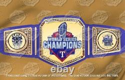 Texas Rangers MLB World Series 2023 Championship Belt Adult Size 2mm Brass