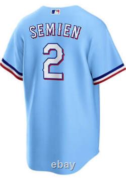 Texas Rangers Marcus Semien #2 Nike Men's Light Blue Official MLB Player Jersey