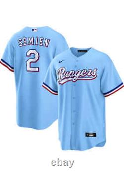 Texas Rangers Marcus Semien #2 Nike Men's Light Blue Official MLB Player Jersey