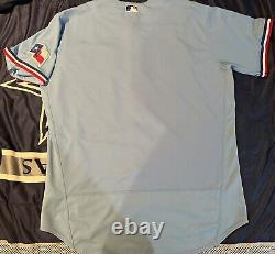 Texas Rangers Powder Authentic Blue Jersey Size 52