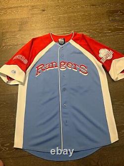 Texas Rangers Retro Jersey Powder Blue Cooperstown Collection Size M #34 Ryan
