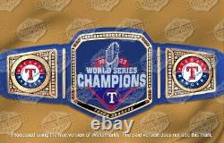 Texas Rangers World Series 2023 Champions Championship Belt Adult Size 2mm Brass