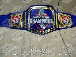 Texas Rangers World Series 2023 Champions Championship Belt Adult Size 4mm Brass