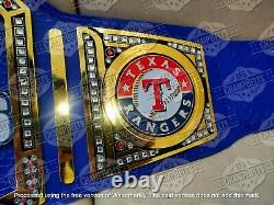 Texas Rangers World Series 2023 Champions Championship Belt Adult Size 4mm Brass