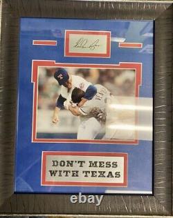Texas Rangers baseball Nolan Ryan Framed Piece Laser etched Signature FREE SHIP