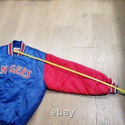 VINTAGE Texas Rangers Jacket Adult Large Blue Red Starter 90s Diamond Collection