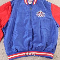 VINTAGE Texas Rangers Starter Jacket Mens 2XL XXL Diamond 1995 All Star Game