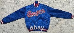 VTG Satin Texas Rangers Baseball Jacket Starter Official Diamond Collection M