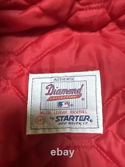 VTG Satin Texas Rangers Baseball Jacket Starter Official Diamond Collection M