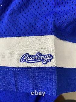 Vintage 80s Texas Rangers Rawlings Blue Jersey Sewn Sz 48 Mens Pro Cut MLB