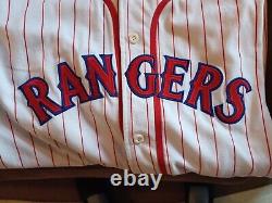 Vintage 90s Texas Rangers Starter Pin Stripe Baseball Jersey Size XXL