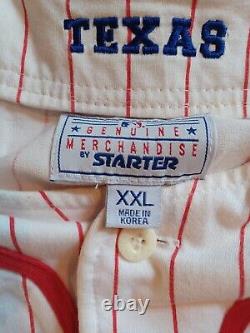 Vintage 90s Texas Rangers Starter Pin Stripe Baseball Jersey Size XXL