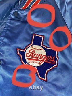 Vintage Chalk Line Texas Rangers Satin Jacket Logo Patch Baseball Sz Mens XL USA