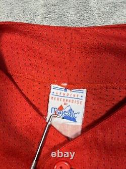 Vintage Ivan Pudge Rodriguez Texas Rangers Red Majestic Authentic Jersey 90's