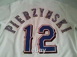 Vintage Majestic Texas Rangers #12 A. J Pierzynski Baseball Jersey Size M