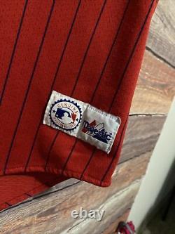Vintage RARE Texas Rangers Men's XL Majestic MLB Baseball Jersey Red Striped