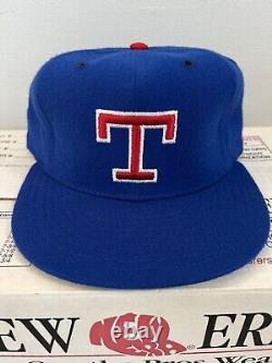 Vintage Texas RANGERS New Era Dupont Visor Fitted Hat Size 7 3/8 Pro Model 1986