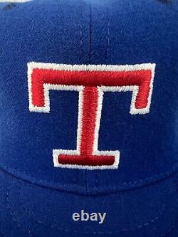 Vintage Texas RANGERS New Era Dupont Visor Fitted Hat Size 7 3/8 Pro Model 1986