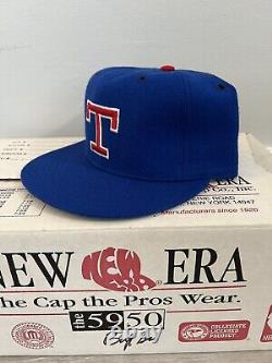 Vintage Texas RANGERS New Era Dupont Visor Fitted Hat Size 7 3/8 Pro Model 1986