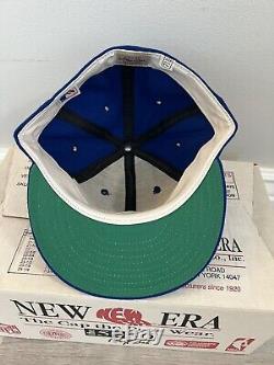 Vintage Texas RANGERS New Era Dupont Visor Fitted Hat Size 7 3/8 Pro Model 1986