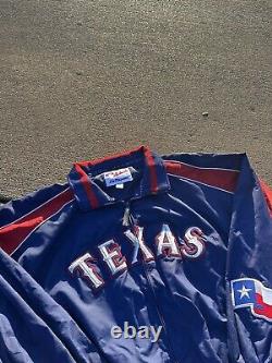 Vtg. Authentic Collection Majestic Texas Rangers Therma Baseball MLB Jacket 2XL