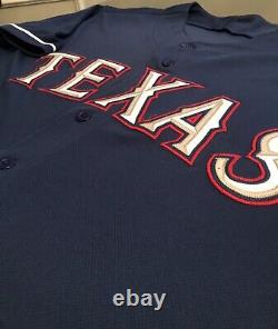WS Era Authentic On-Field Texas Rangers Majestic Jersey Blue Size 48/XL 6300 MLB
